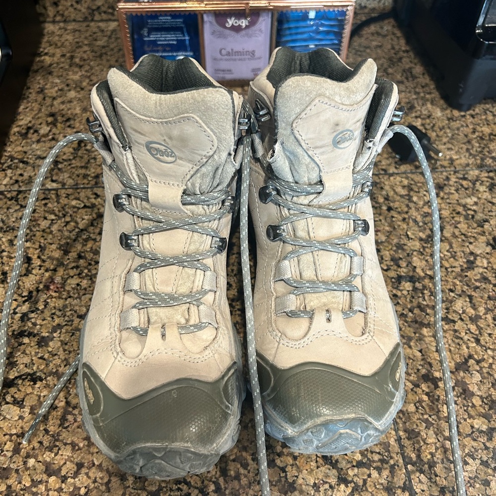 Gray Womens Hiking Boots with Cushioned Midsole and ankle support